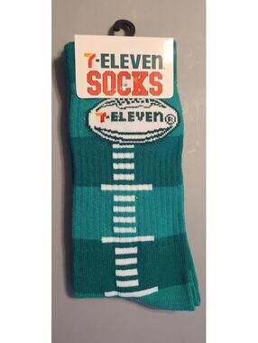 7-Eleven Branded Socks in Teal with Logo Design